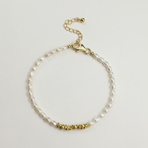 含晖·24K镀金碎金子米珠手链 商品图1