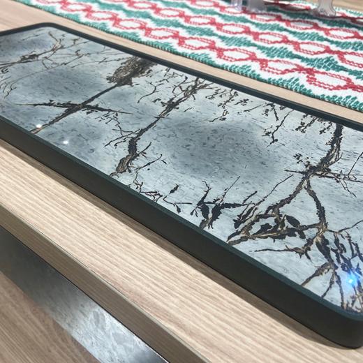 【样品清仓4折，仅1件，无原包装】锦绣长形国画石干泡盘（43*17*1.5cm） 商品图2