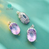 S925紫水晶蛋面吊坠约33*18mm 商品缩略图0