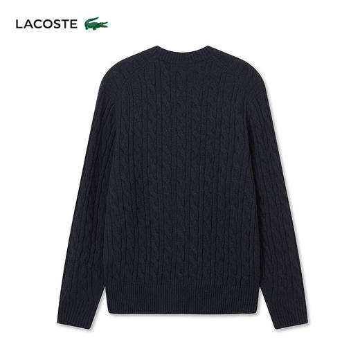 Lacoste【王一博同款】法国鳄鱼男装新款圆领绞花羊毛衫AH2924-10 商品图10