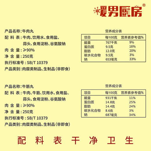 【爽口爆汁  手工制作】潮汕手工牛肉丸 250g/包*4包 商品图4