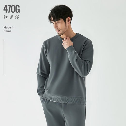 【大牌品质】冬季470G重磅厚实棉质卫衣 男女同款加厚加绒套头圆领长袖卫衣 商品图2