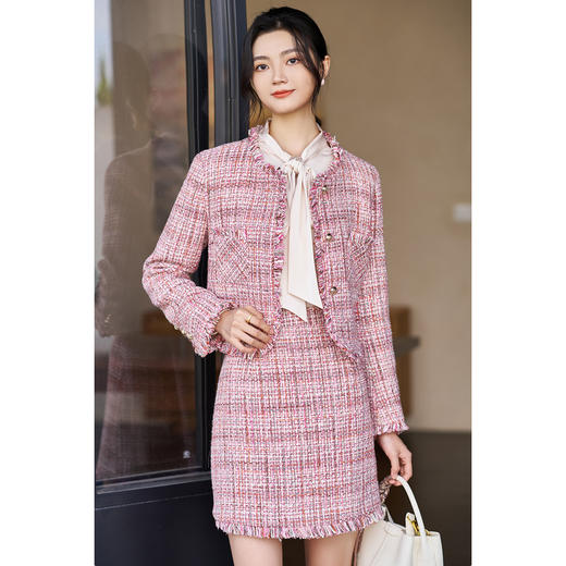 剩L/XL/XXL 【小香风高级感套装】2026春季新款气质流苏外套半裙女式套装1753 商品图1