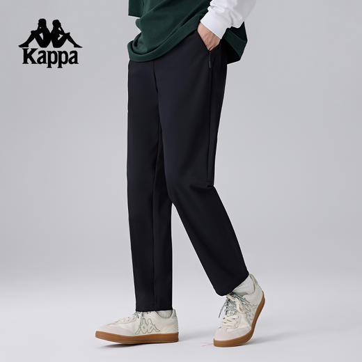 Kappa卡帕背靠背新款运动长裤男款弹力裤直筒休闲裤复古针织裤子K0F12AK41 商品图1
