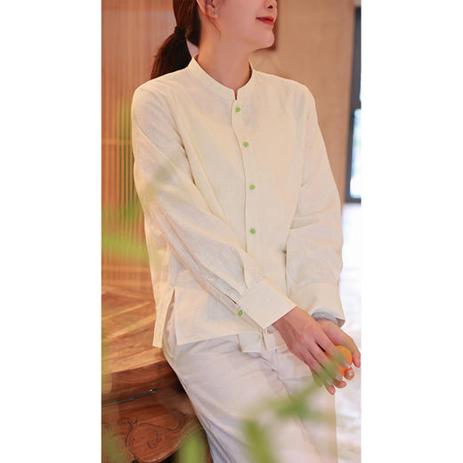 【线上专属】烟岚•新中式衬衣（24810120-半见-结缘款） 商品图2