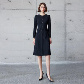 IWY/秋季新款格雷系修身通勤西装连衣裙a字裙女御姐范职业裙子Q1227