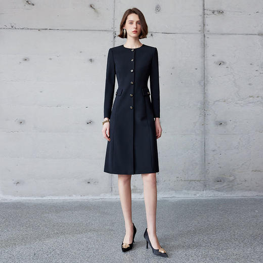 IWY/秋季新款格雷系修身通勤西装连衣裙a字裙女御姐范职业裙子Q1227 商品图0