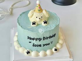 『甜蜜汪星』卡通手绘蛋糕