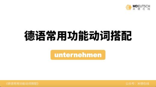 德语常用功能动词搭配第30讲 - unternehmen 商品图0