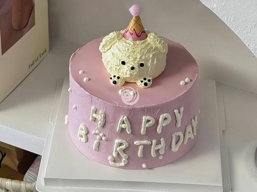 『粉色小狗狗』卡通手绘蛋糕 商品图0