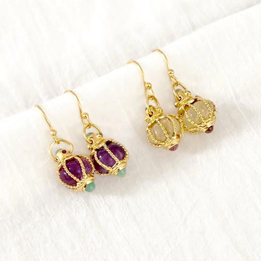 北京仓｜Leticia Ponti-Dana-小灯笼 碧玺 耳环［法国设计师］ 商品图1