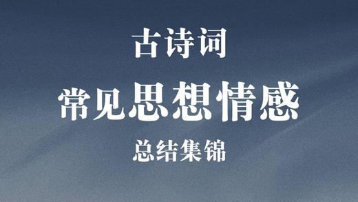 古诗词常见思想情感总结集锦与精解 商品图0