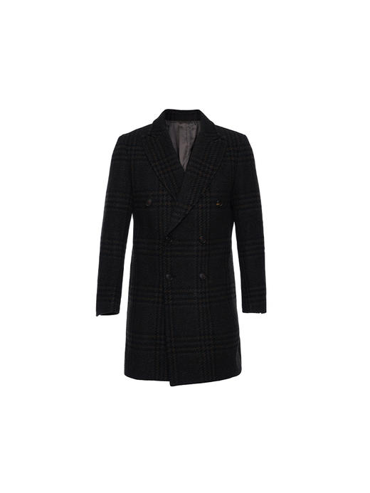 callisto高智系列咖啡色绵羊毛混纺大衣 商品图0