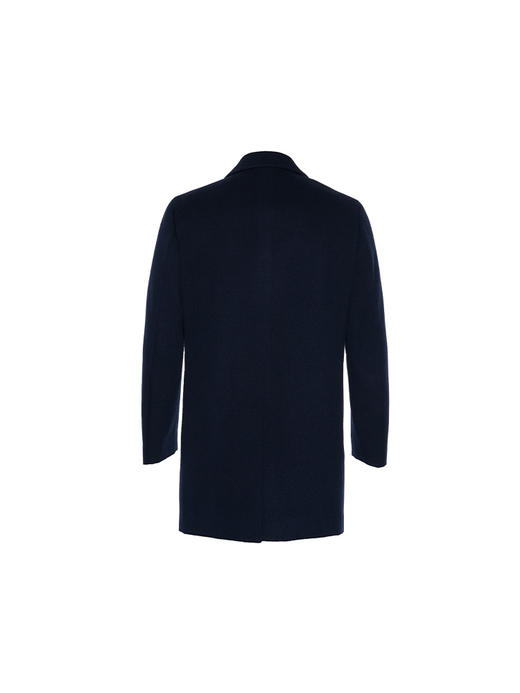 callisto大师系列藏青羊毛混纺大衣 商品图1