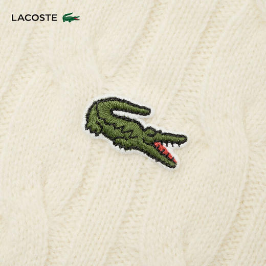 Lacoste【王一博同款】法国鳄鱼男装新款圆领绞花羊毛衫AH2924-10 商品图5