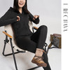 L RECNAVA [亲肤加厚绒] 超厚加绒修身保暖运动套装—拉链连帽外套修身显瘦—九分裤高腰收腹提臀 商品缩略图5