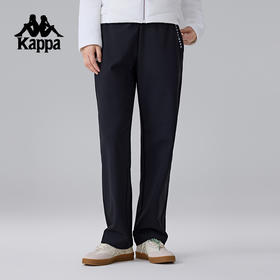 Kappa卡帕背靠背运动长裤新款复古休闲裤女款直筒弹力裤针织裤子K0F22AK45