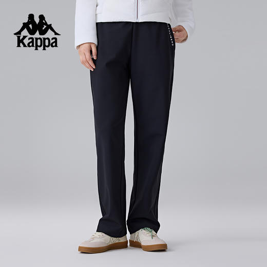 Kappa卡帕背靠背运动长裤新款复古休闲裤女款直筒弹力裤针织裤子K0F22AK45 商品图0