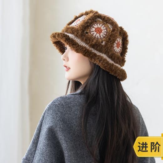 苏苏姐家绒绒拼花帽手工DIY编织钩针毛线团自制帽子材料包预 商品图0
