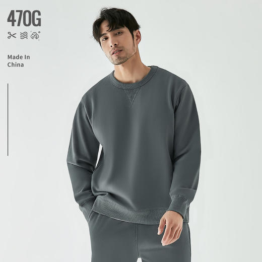 【大牌品质】冬季470G重磅厚实棉质卫衣 男女同款加厚加绒套头圆领长袖卫衣 商品图3