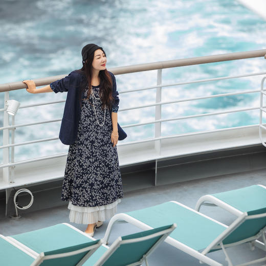 【林栖设计小店】（现货）棉混纺小西装通勤拼蓝印花布传统复古2025春季新品外套上衣女1951079 商品图6