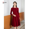 司歌喜庆羊毛长袖秋冬连衣裙收腰A901013X 商品缩略图1