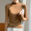 【99元/2件】软糯精纺羊毛混纺半高领套头纯色修身针织打底衫 商品缩略图3