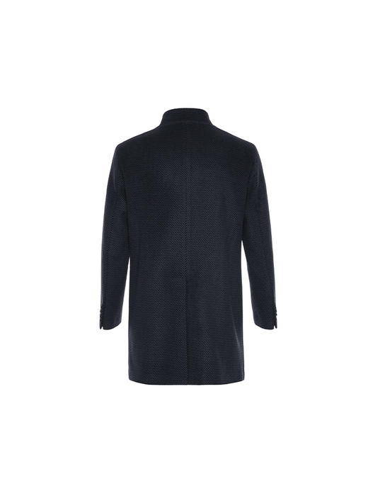 callisto高智系列蓝色绵羊毛混纺大衣 商品图1