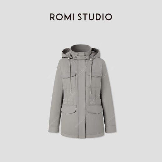 ROMI STUDIO“温暖过冬”白鹅绒立领连帽廓形夹克羽绒服RW24WW71259 商品图0