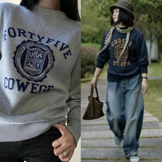 45R圆领衫。灰色。蓝色 商品图2