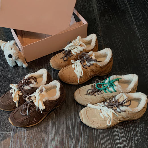 2024羊毛版真皮复古内增高德训鞋女秋冬保暖加绒阿甘鞋运动休闲鞋子！ 商品图3