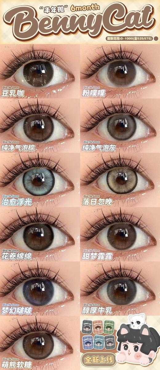 BENNYCAT 半年抛 活动合集【治愈浮光/落日忽晚/纯净气泡棕/粉噗噗/豆乳咖/甜梦露露/花卷绵绵/梦幻啵啵/醇厚牛乳/萌熊软糖/躲进银河/拥抱星云】 商品图1