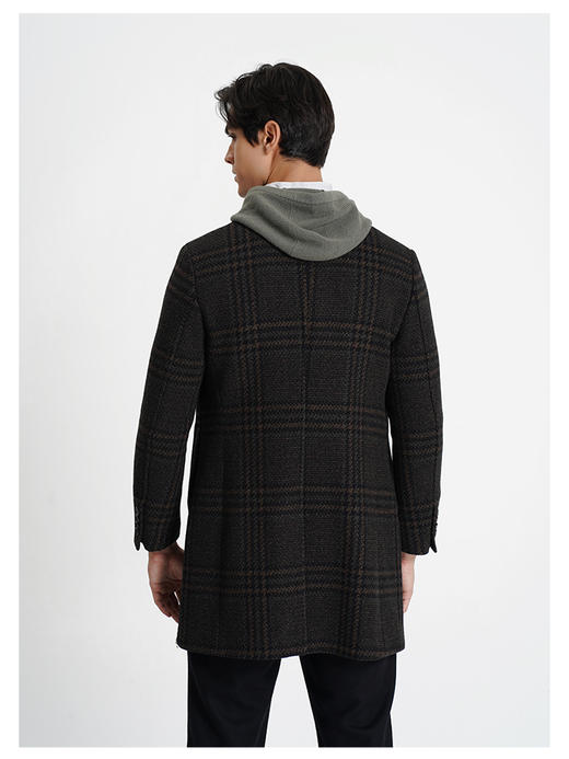 callisto高智系列咖啡色绵羊毛混纺大衣 商品图4