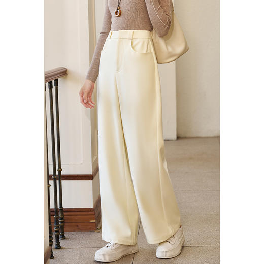 剩M/L/XL/XXL 米思阳2026春季新款时尚高级感直筒休闲裤高腰垂感遮胯显瘦阔腿裤5037 商品图2