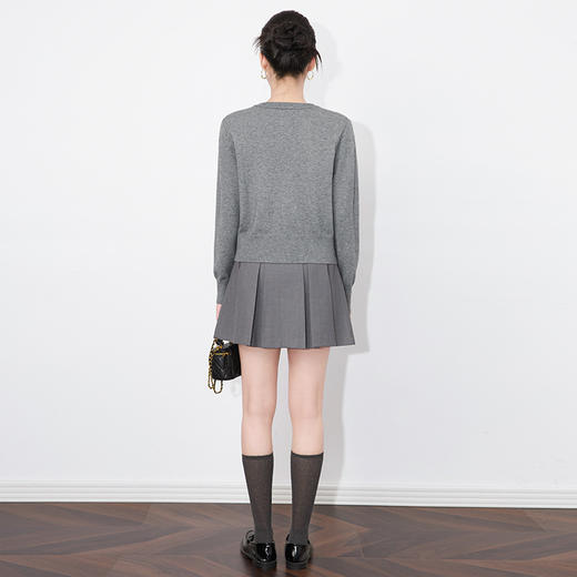 圆领重工立体镶钻，亮片黑天鹅针织开衫外套WLZD-2433205 商品图1