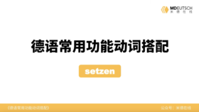 德语常用功能动词搭配第25讲 - setzen