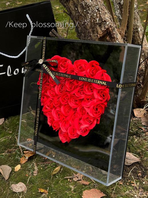 B112826爱就像我和永生花与你同在#亚克力爱心玫瑰花盒 商品图2