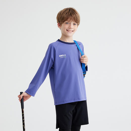 【透湿性能5级】儿童撞色机能插肩袖T恤 PQTX2408 商品图4