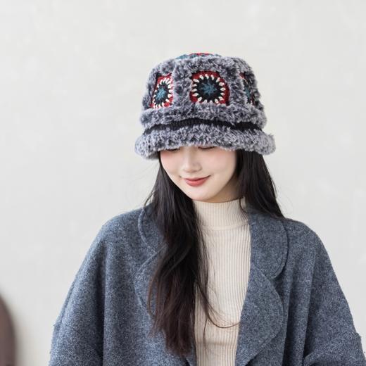 苏苏姐家绒绒拼花帽手工DIY编织钩针毛线团自制帽子材料包预 商品图1