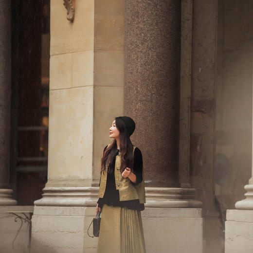 【林栖设计小店】(现货）桑蚕丝宋锦马甲复古紫金提花新中式气质2025春季新品无袖外套女1951027 商品图4