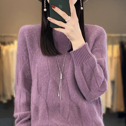 佰威斯利新年春节红女半高领大码针织毛衣打底衫秋冬加厚内搭上衣6色可选遮肚子显瘦M-6XL适合90-240斤 商品图0