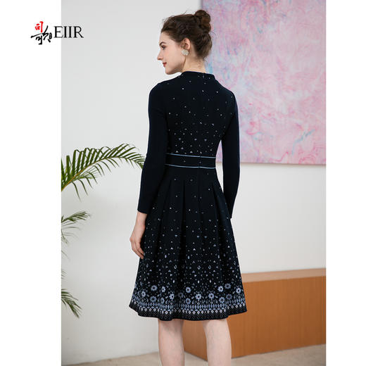 司歌提花针织收腰冬连衣裙弹力端庄A901048X 商品图2