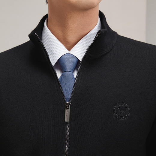 【抗静电】柒牌可机洗毛衣男士2024秋冬季新款易打理开衫保暖外套127Y70200 商品图2