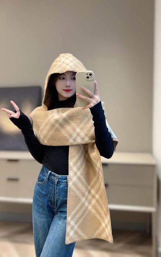 巴宝莉新季格纹连帽围巾多色可选（CB） 商品图6