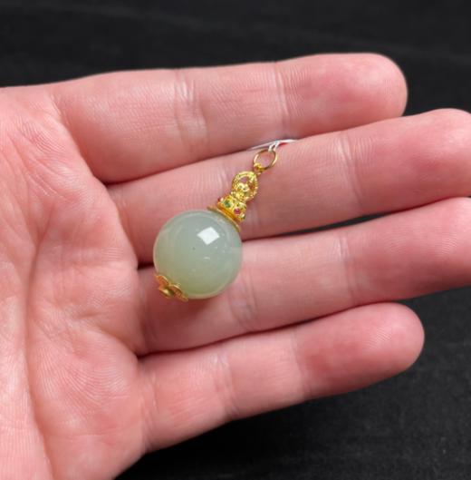 玉美人菲菲-S925和田玉吊坠-且末蓝圆珠 商品图0