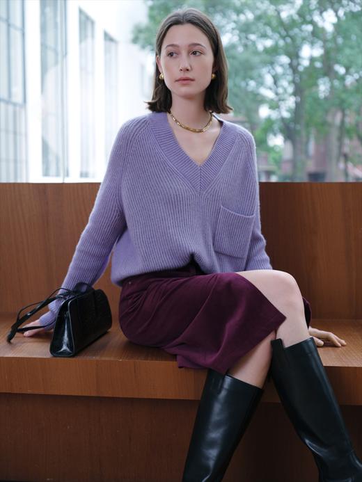 邓肯羊绒v领毛衫FCE4CST028 商品图0