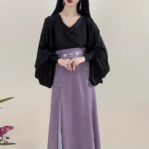 裁缝学苑AS385汉元素宋制夏荡领衬衫四破三裥裙纸样女装通勤套装样板 商品图3