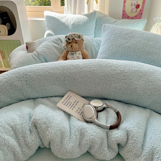 【软糯温暖】秋冬加厚ins韩系羊羔绒+牛奶绒四件套冬学生宿舍床牛奶绒三件套 商品图11