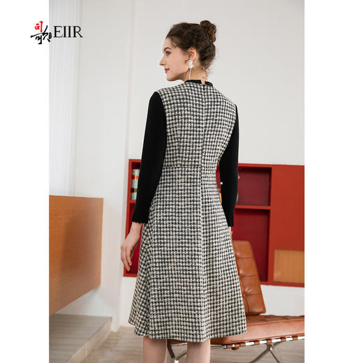 司歌假两件格子冬连衣裙针织弹力收腰A901056X 商品图2