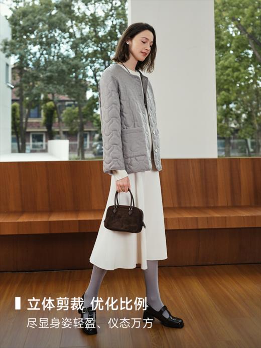 羊毛混纺针织拼接棉服FCE4COT136 商品图3